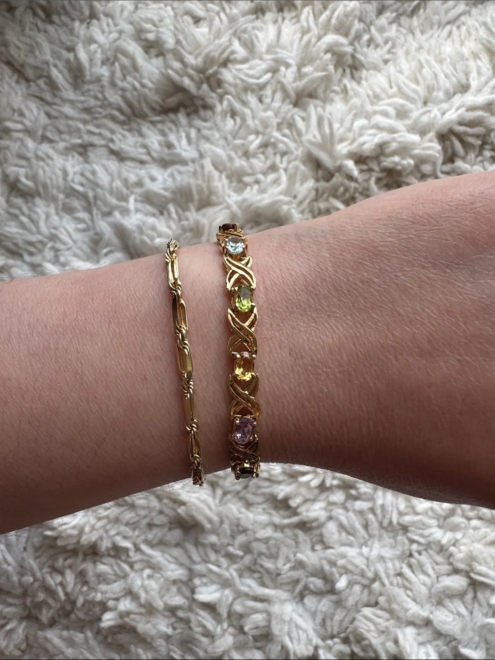 Sterling Silver Multi‎ Stone Tennis Bracelet